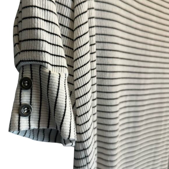 Jane & Delancey Striped 3/4 Sleeve Knit Top Women’s Small White Black - Picture 5 of 7